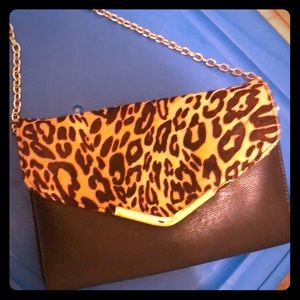 Leopard and gold purse.